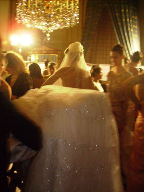 wedding dress backstage Paris Haute Couture